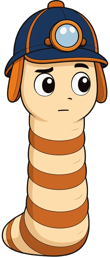 Permit Worm mascot in a detective hat